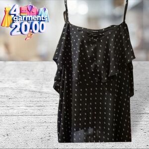 Torrid cold shoulder flutter sleeve tank blouse top black and white 5X